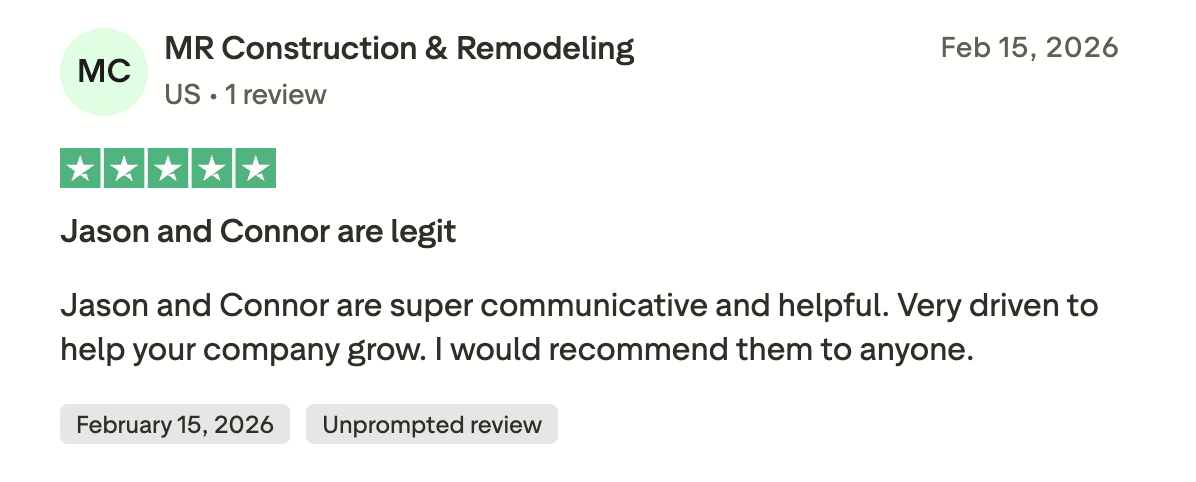 JC Solutions client results for a remodeling contractor